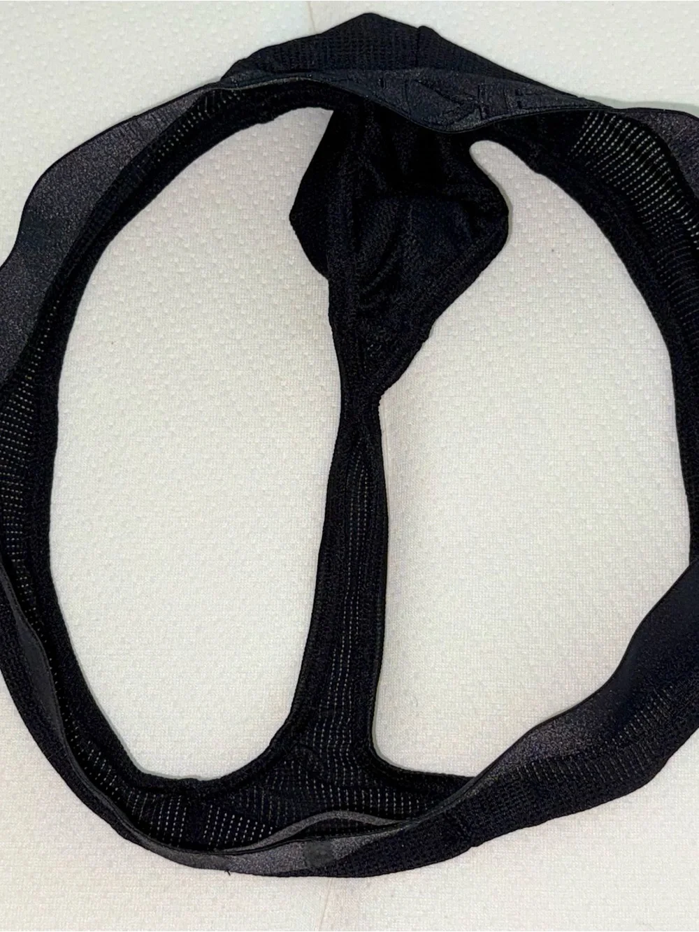 Jockmail Black Men's Large Athletic Jockstrap Thong with Elastic Waistband